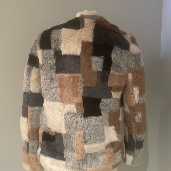 LA VIE Rebecca Taylor Faux Fur Patchwork Jacket - Small (excellent condition) - Picture 4 of 6